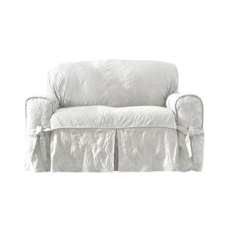 Sure Fit Matelassé Damask 1 pc. Sofa Slipcover, White