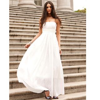 Moon Sunday Womens Strapless Long White Dress