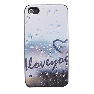 Joyland Water Drop and Heart Pattern Relief Back Case for iPhone 4/4S