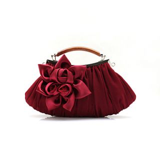 ONDY NewStereoscopic Floral Silk Functional Evening Bag (Wine)