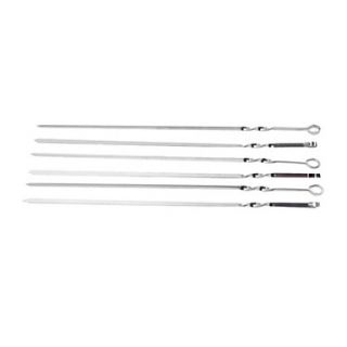 Lengthen Flat Stainless Steel Grill Skewers, Set of 6, W5cm x L47cm x H2cm