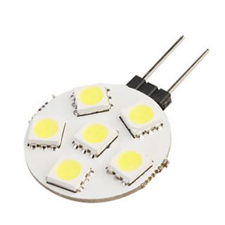 G4 LED Car Light (5050, 1.2W, Lumen(LM) 80, Color Temperature 6000K, 12V, with 6 LEDs, White Light)