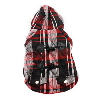 Warm Natural Horn Button Style Plaid Pattern Hoodie Coat for Dogs (Assorted Color,XS XL)