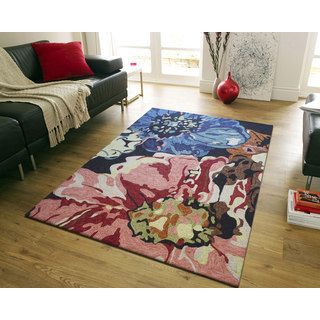 Nuloom Hand hooked Floral Indoor / Outdoor Synthetics Pink Rug (8 6 X 11 6)