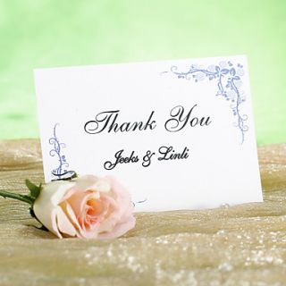 Thank You Card   Blue Flower (Set of 12)