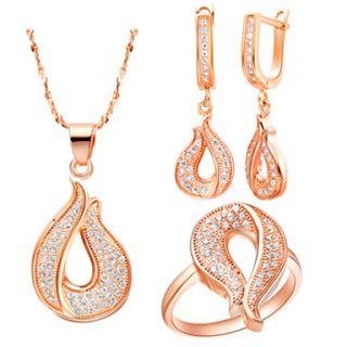 Gorgeous Alloy Platinum Plated With Clear Rhinestone Jewelry Set(Including Necklace,Ring,Earrings)