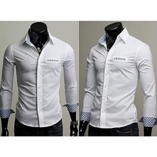Mens Solid Color Casual Long Sleeve Shirt