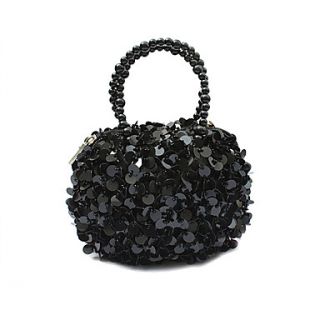 ONDY NewCompact Hand Beaded Evening Bag (Black)