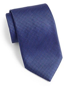 Brioni Tonal Dot Silk Tie   Blue