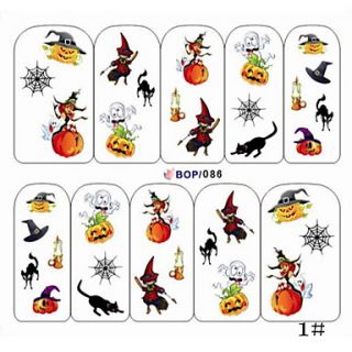 1PCS Water Transfer Printing Nail Stickers NO.15(Assorted Colors)