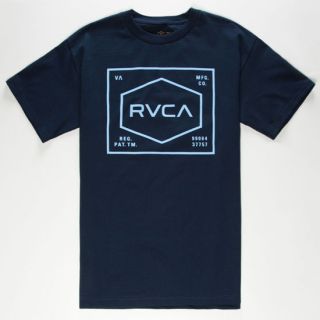 Rvca Plate Mens T Shirt Navy In Sizes Large, Medium, Xx Large, Small, X La