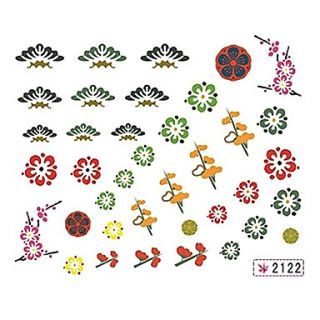 1PCS Classical Flower Pattern Water Transfer Print Nail Art Sticker Decal