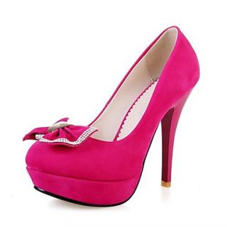 Suede Womens Stiletto Heel Pumps Heels with Bowknot Shoes(More Colors)