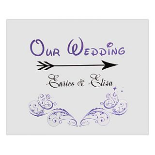 Personalized Vintage Purple Floral Pattern Wedding Indicator