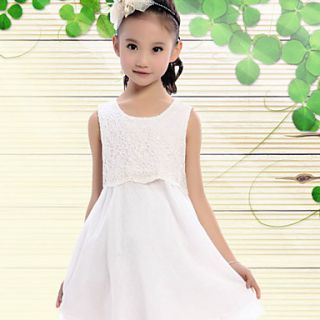 WXH ChildrenS Sweet Lace Vest Dress(White)