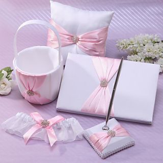 Classic Wedding Collection Set In Pink Satin (5 Pieces)