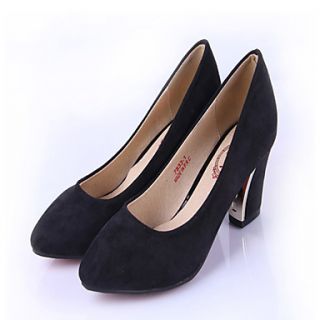 Womens Street Fashion Solid Color High Heels(Black)