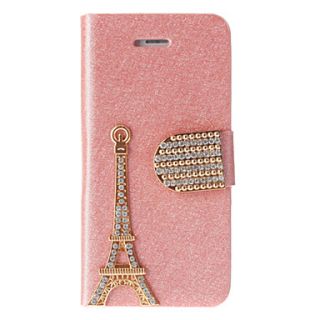 Gold Eiffel Tower Covered Full Body Case with Stand and Diamond Button for iPhone 5C (Assorted Colors)