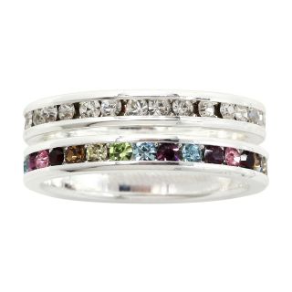 Bridge Jewelry Clear & Multicolor Crystal Eternity Band Set