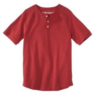 Mossimo Supply Co. Mens Short Sleeve Henley   Creole Red L
