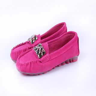Womens Simple Metal Decoration Solid Color Flat Shoes(Fuchsia)
