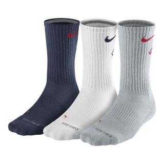 Nike 3 pk. Dri FIT Crew Socks, Red/White, Mens