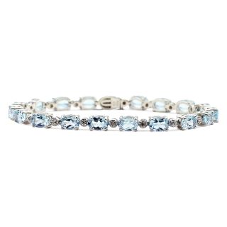 Genuine Blue Topaz & Diamond Accent Tennis Bracelet, Womens