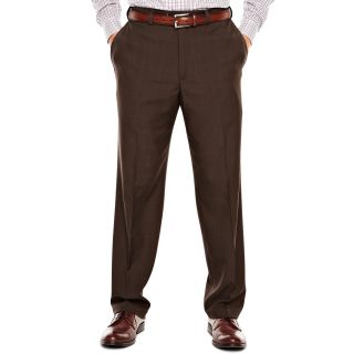 Haggar Eclo Smart Fiber Flat Front Dress Pants, Brown, Mens