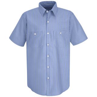 Red Kap SP20 Micro Check Uniform Shirt Big and Tall, Blue/White, Mens