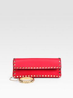 Valentino Rockstud Bracelet Clutch   Cyclamen