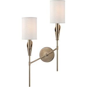 Hudson Valley HV 1312L AGB Tate 2 Light Left Wall Sconce