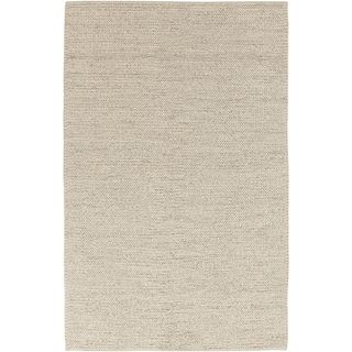 Hand woven Minnetonka Casual Solid Ivory Wool Rug (33 X 53)