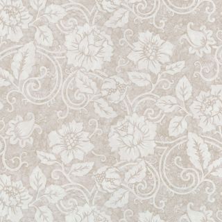 Taupe Floral Scroll Wallpaper (TaupeMaterials VinylQuantity One (1)Dimensions 27 inches long x 33 feet wideTheme TraditionalHanging instructions UnpastedRepeat 18 inchesMatch DropCare instructions ScrubModel 499 65942 )