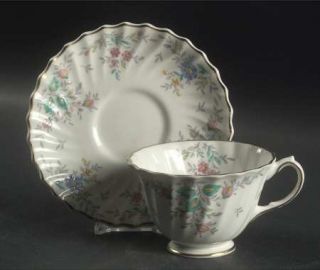 Royal Doulton Pastoral Footed Cup & Saucer Set, Fine China Dinnerware   Pastel F