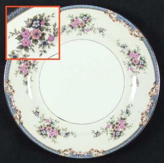 Noritake Casino Dinner Plate, Fine China Dinnerware   Azure Blue&Yellow Border,F