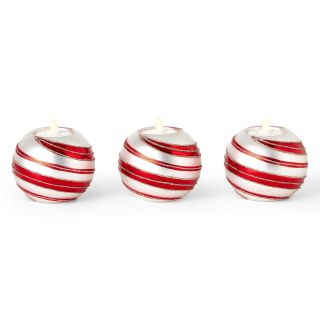 MARTHA STEWART MarthaHoliday The Night Before Christmas Set of 3 Striped Ball