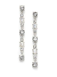 ABS by Allen Schwartz Jewelry Faceted Linear Earrings   Silver