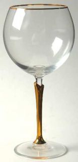 Colony Versailles Balloon Wine   Gold Stem & Gold    Trim, Clear Bowl