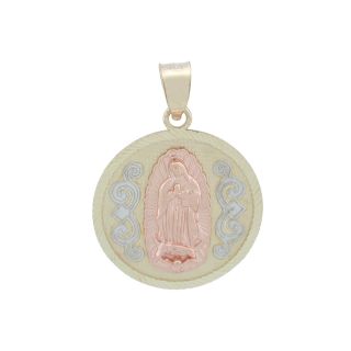 14K Tri Color Gold Our Lady of Guadalupe Charm