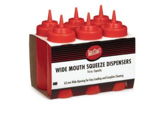 Tablecraft Cash And Carry Wide Mouth Squeeze Dispenser, 16 oz, Clear