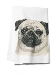 Dog Breed Kitchen Towel, Pug