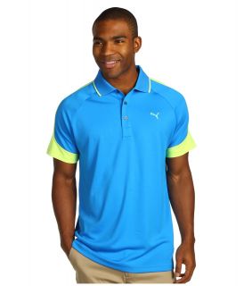 PUMA Golf Colorblock Jaquard Polo 13 Mens Short Sleeve Pullover (Blue)