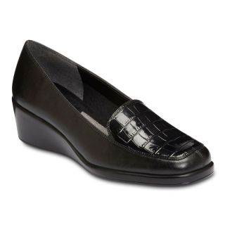 A2 BY AEROSOLES Tempting Wedge Loafers, Black, Womens