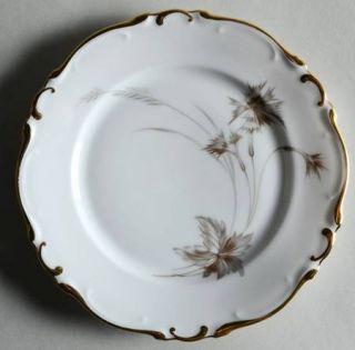 Heinrich   H&C Arabesque Bread & Butter Plate, Fine China Dinnerware   Gray/Tan