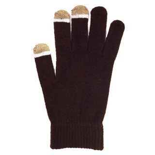 Brown Micro velvet Glow In The Dark Tips Touch Screen Gloves