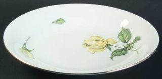 KPM 674 Large Coupe Soup Bowl, Fine China Dinnerware   Yellow Roses        Green