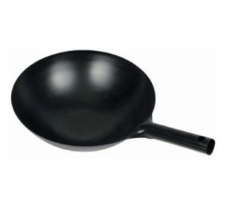 Winco 14 in Chinese Wok w/ Integral Handle & Welded Joints, Steel, Black
