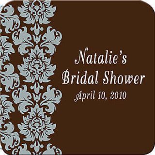 Bridal Shower Damask Personalized Coaster