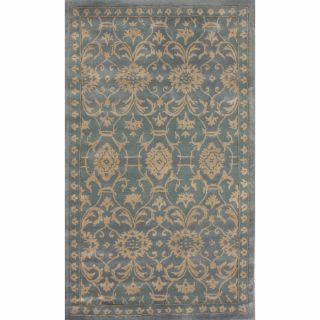 Nuloom Handmade Persian Motif Light Blue Wool Rug (76 X 96)