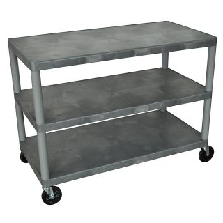 Luxor Industrial Cart   3 Shelves   Gray   Gray  (HEW335 G)